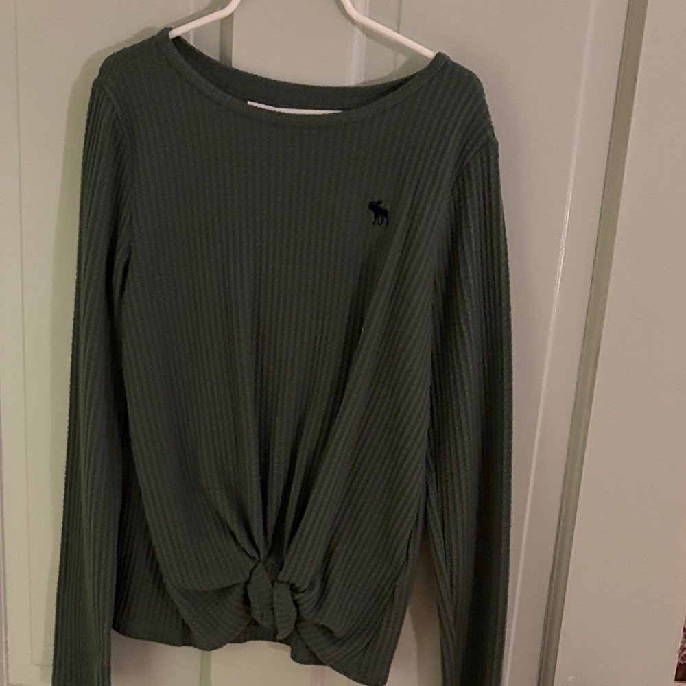 Abercrombie Kids Forest Green Long Sleeve Tee with Knot